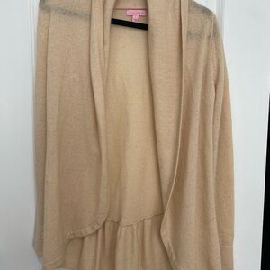 Lily Pulitzerzer long cardigan in taupe. Size XS